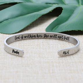 img 1 attached to Joycuff Women's Christian Gift: Inspirational Bracelet with Bible Verse, Scripture Engraved Religious Cuff Bangle - Jewelry for Faith