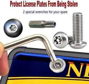 img 3 attached to 🔒 Aootf Tamper-Proof License Plate Frame: Anti-Theft Silicone Car Tag Holder, Heavy Duty Black Cover with Stainless Steel Lock Screws, FIT Universal Plate Bracket, Mount Hardware Kit - Machine Bolt + Caps