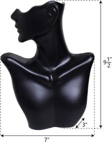 img 3 attached to 📿 MOOCA Small Necklace & Earring Display Stands | Jewelry Displays for Shows | Necklace and Earring Display | Jewelry Mannequin Bust Display | Black