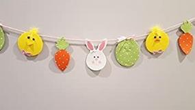 img 1 attached to 🐣 Easter Egg Chick and Bunny Felt Banner Garland with Decorative Accents
