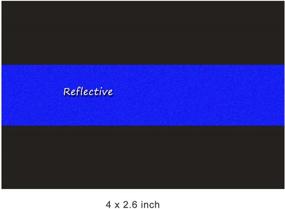 img 2 attached to 🚔 Reflective Thin Blue Line 3 Pack Bumper Decal Stickers - 4" x 2.6", Compatible with Cars & Trucks, Honoring Police Law Enforcement - Vinyl Window Laptop Tape