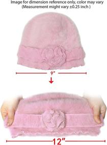 img 1 attached to Dahlia Women's Skullies & Beanies: Stay Warm and Stylish with this Angora Wool Winter Hat featuring a Ruffled Flower