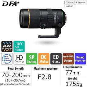 img 3 attached to 📷 Pentax KAF Compatible HD D FA 70-200mm f2.8ED DC AW Telephoto-Zoom Lens