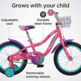 img 1 attached to 🚲 Schwinn Jasmine Girls Bike 16-Inch with Training Wheels - Available in Various Colors