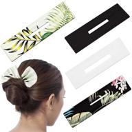 effortless hairstyling with 4-piece deft bun maker: french twist hair accessory for women - cloth magic clip headband for lazy hair curler and stylish bun patterns logo