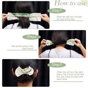 img 2 attached to Effortless Hairstyling with 4-Piece Deft Bun Maker: French Twist Hair Accessory for Women - Cloth Magic Clip Headband for Lazy Hair Curler and Stylish Bun Patterns