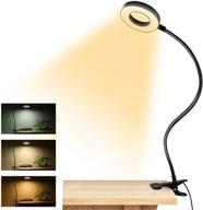 🔦 versatile clip-on light: 48 led usb desk lamp with 3 color modes & 10 brightness levels, eye protection book clamp light - flexible gooseneck clamp lamp for desk headboard and video conference логотип