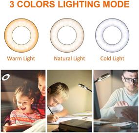 img 1 attached to 🔦 Versatile Clip-On Light: 48 LED USB Desk Lamp with 3 Color Modes & 10 Brightness Levels, Eye Protection Book Clamp Light - Flexible Gooseneck Clamp Lamp for Desk Headboard and Video Conference