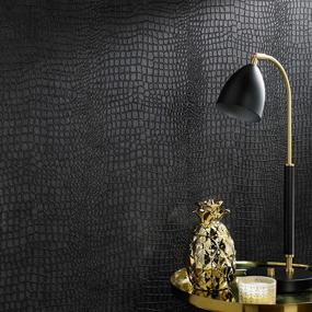 img 4 attached to 🐊 Graham & Brown Crocodile Black Wallpaper (Paste-the-Wall Option) - Superfresco Easy 32-659