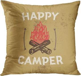 img 1 attached to 🏕️ Emvency Set of 4 Throw Pillow Covers: Mountain Campfire and Forest Camping Adventure Vintage Decor, Home Decor Square 18x18 Inches Pillowcases