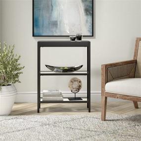 img 4 attached to 🔲 Henn and Hart Console Table with Glass Top, Blackened Bronze Finish, 22 inches