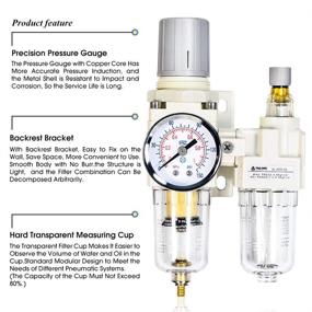 img 2 attached to 🔧 Pneumatic Pressure Regulator AC2010 (0-150PSI) with Filter Lubricator - Optimal Performance and Air Quality Control