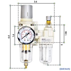 img 3 attached to 🔧Пневматический регулятор давления AC2010 (0-150PSI) с фильтр-смазчиком - оптимальная производительность и контроль качества воздуха