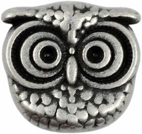 img 1 attached to 🦉 12-Piece Set of Cute Owl Antique Silver Metal Shank Buttons - 15mm (19/32 inch), Antique Silver Color