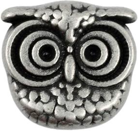 img 4 attached to 🦉 12-Piece Set of Cute Owl Antique Silver Metal Shank Buttons - 15mm (19/32 inch), Antique Silver Color