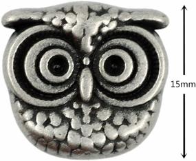 img 3 attached to 🦉 12-Piece Set of Cute Owl Antique Silver Metal Shank Buttons - 15mm (19/32 inch), Antique Silver Color