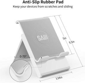 img 3 attached to SAIJI's Adjustable Tablet Stand Holder: Compatible with iPad, Nintendo, iPhone, Samsung & Kindle - Gray