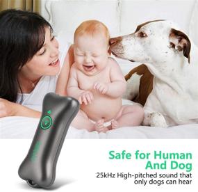 img 1 attached to Rechargeable 3-in-1 Ultrasonic Dog Bark Control Device with Dog Whistle & Clicker - Multi-Frequency Training Tools, Pet Corrector & Silencer to Stop Barking