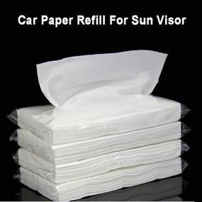 img 1 attached to 🧻 Facial Tissue Refills for Car Sun Visor, Paper Napkin Holder, Visor Tissue Box Holder - 10 Pack, 3-Ply, 24 Sheets Each