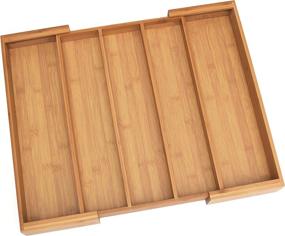 img 4 attached to Lipper International 8892 Bamboo Wood Expandable Utensil Organizer - Fits up to 22-1/4 inches