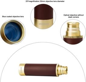 img 3 attached to 🔭 Laupha Retro Pirate Telescope - Zoomable 25x30 Spyglass - Portable Collapsible Handheld Telescope - Vintage Monocular for Kids & Survival Gear - Pocket Military Compass for Camping and Boating