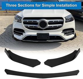 img 3 attached to 🚗 Lightweight Universal Front Bumper Lip Body Kit | Glossy Black ABS Front Spoiler Splitter | Front Body Shovel for Small Cars