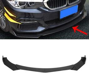 img 1 attached to 🚗 Lightweight Universal Front Bumper Lip Body Kit | Glossy Black ABS Front Spoiler Splitter | Front Body Shovel for Small Cars