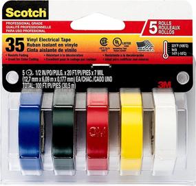 img 4 attached to 3M Scotch #35 Electrical Tape Multi-Color Value Pack (10457NA) - 5 Rolls: Superior Electrical Insulation in a Convenient Set