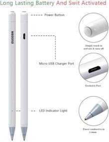 img 2 attached to 🖊️ CLCCON Стилус-ручка для Apple iPad и iPhone, перезаряжаемый ёмкостный стилус-ручка для iPad Air 2/3, iPad Mini 3/4/5, iPad 2018/2019, iPad Pro 1/2 и новее, iPhone 6/7/8 и других устройств (белый)