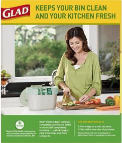 img 3 attached to Glad Kitchen Compost Bags - OdorShield 2.6 Gallon 100% Compostable Green Trash Bag with Febreze Fresh Lemon Scent - Pack of 20