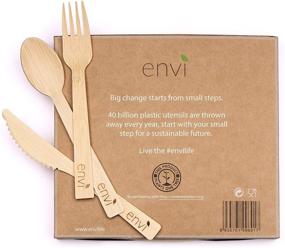 img 2 attached to 🌱 Sustainable and Compostable Envi Bamboo Cutlery Set - 75 Pieces (Fork, Spoon, Knife) - Convenient and Eco-Friendly