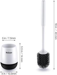 img 3 attached to 🚽 Dual Purpose Toilet Bowl Brush and Holder - Wall-Mounted & Floor-to-Ceiling (Black/White)