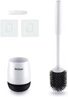 🚽 dual purpose toilet bowl brush and holder - wall-mounted & floor-to-ceiling (black/white) logo