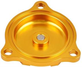img 1 attached to NICECNC Gold Engine Oil Filter Cover Cap Plug Powerful Magnet Embedded Compatible With Suzuki DRZ400