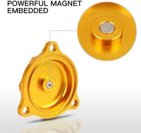 img 2 attached to NICECNC Gold Engine Oil Filter Cover Cap Plug Powerful Magnet Embedded Compatible With Suzuki DRZ400