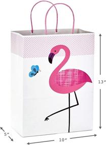 img 2 attached to 🎁 Hallmark Paper Gift Bags Assortment - Delightful Pack of 8 in Pink, Blue, Flamingos, Whales, Giraffes for Memorable Kids Birthdays or Baby Showers (4 Medium 10", 4 Large 13")