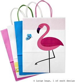 img 1 attached to 🎁 Hallmark Paper Gift Bags Assortment - Delightful Pack of 8 in Pink, Blue, Flamingos, Whales, Giraffes for Memorable Kids Birthdays or Baby Showers (4 Medium 10", 4 Large 13")