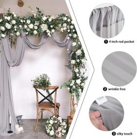 img 1 attached to 🎀 Poise3EHome Light Gray Chiffon Backdrop Curtain: Wrinkle-Free 10x10ft Wedding Stage Drape & Romantic Photo Background for Arch, Party, Baby Shower Reception Supplies