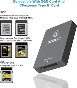 img 3 attached to High-Speed CFexpress Type B and XQD Card Reader, USB 3.1 Gen 2 10Gbps CFexpress Card Slot for CFexpress Type B Cards, XQD Card Slot for Sony G/M Series USB Mark XQD Cards, Lexar 2933x/1400x USB Mark XQD Cards