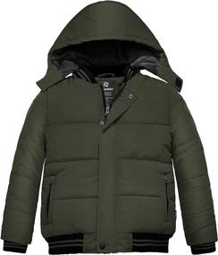 img 4 attached to Stay Warm and Stylish with Wantdo Thicken Hooded Jacket - Boys' Clothing