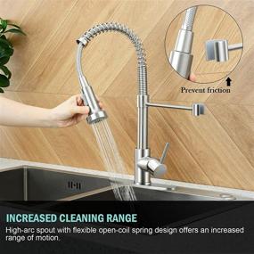 img 3 attached to 🚰 HGN Brushed Nickel Kitchen Faucet with Pull Down Sprayer - Commercial Single Handle Sink Faucet for Farmhouse, Camper, Laundry, Utility, RV, Wet Bar Sinks