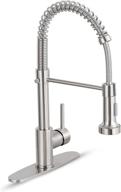 🚰 hgn brushed nickel kitchen faucet with pull down sprayer - commercial single handle sink faucet for farmhouse, camper, laundry, utility, rv, wet bar sinks логотип