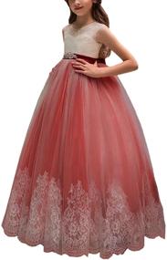 img 4 attached to Lace Pageant Ball Gowns for Kids - Flower Girl Dress for Wedding