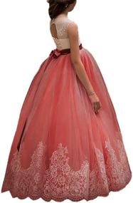 img 3 attached to Lace Pageant Ball Gowns for Kids - Flower Girl Dress for Wedding