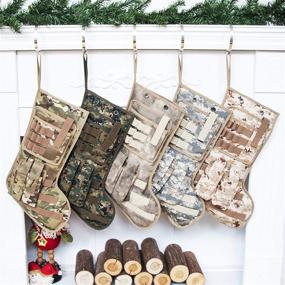 img 3 attached to 🎅 US Military Tactical Christmas Stockings with MOLLE Gear Webbing - Durable Christmas Ornaments for Family Decorations - USMC Multicam (1 Pack)