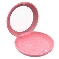 👄 pink solid orthodontic retainer case with mirror for effective retainer storage logo