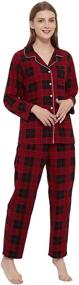 img 4 attached to HEARTNICE Flannel Pajamas Lightweight Red Black Women's Clothing for Lingerie, Sleep & Lounge