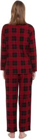 img 2 attached to HEARTNICE Flannel Pajamas Lightweight Red Black Women's Clothing for Lingerie, Sleep & Lounge