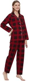 img 3 attached to HEARTNICE Flannel Pajamas Lightweight Red Black Women's Clothing for Lingerie, Sleep & Lounge