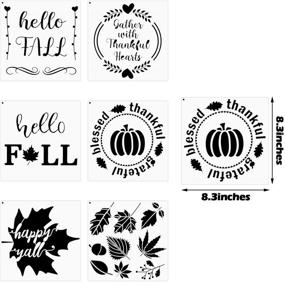 img 3 attached to 🍁 16-Piece Happy Fall Stencil Kit - Thanksgiving Porch Stencil, Pumpkin and Maple Leaf Stencils - Autumn Reusable Mylar Templates for Painting on Wood, Walls, and Home Crafts - Seasonal Décor